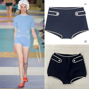 MOMOSHÈRO 50s Swim Sailor Vintage Inspired Knit Nautical Shorts